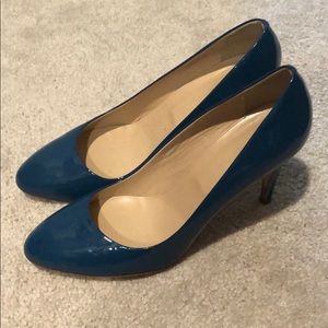 JCrew patent marine blue pumps